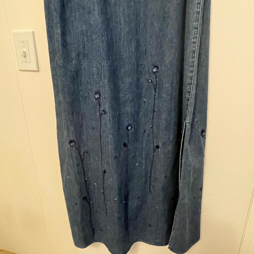 Vintage denim long dress, size 14, by Liz Claiborne - Picture 2 of 7